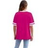 image:imageWIHOLL Womens T Shirts Loose Fit Short Sleeve Tees Crew Neck Color Block Summer Tops 2026 Fashion05  Pink