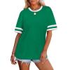 image:imageWIHOLL Womens T Shirts Loose Fit Short Sleeve Tees Crew Neck Color Block Summer Tops 2026 Fashion06  Pale Green