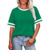 image:imageWIHOLL Womens T Shirts Loose Fit Short Sleeve Tees Crew Neck Color Block Summer Tops 2026 Fashion06  Pale Green