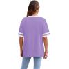 image:imageWIHOLL Womens T Shirts Loose Fit Short Sleeve Tees Crew Neck Color Block Summer Tops 2026 Fashion10  Purple