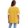 image:imageWIHOLL Womens T Shirts Loose Fit Short Sleeve Tees Crew Neck Color Block Summer Tops 2026 Fashion11  Yellow