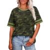 image:imageWIHOLL Womens T Shirts Loose Fit Short Sleeve Tees Crew Neck Color Block Summer Tops 2026 FashionArmy Green Camo