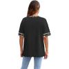 image:imageWIHOLL Womens T Shirts Loose Fit Short Sleeve Tees Crew Neck Color Block Summer Tops 2026 FashionBlack Leopard Color Block