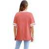 image:imageWIHOLL Womens T Shirts Loose Fit Short Sleeve Tees Crew Neck Color Block Summer Tops 2026 FashionCoral