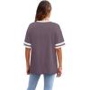 image:imageWIHOLL Womens T Shirts Loose Fit Short Sleeve Tees Crew Neck Color Block Summer Tops 2026 FashionGray Purple