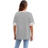 image:imageWIHOLL Womens T Shirts Loose Fit Short Sleeve Tees Crew Neck Color Block Summer Tops 2026 FashionLight Grey
