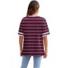 image:imageWIHOLL Womens T Shirts Loose Fit Short Sleeve Tees Crew Neck Color Block Summer Tops 2026 FashionPurplered Striped