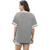 image:imageWIHOLL Womens T Shirts Loose Fit Short Sleeve Tees V Neck Color Block Summer Tops 2026 Fashion S4XL02  Grey