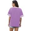 image:imageWIHOLL Womens T Shirts Loose Fit Short Sleeve Tees V Neck Color Block Summer Tops 2026 Fashion S4XL03  Purple