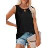 image:imageWIHOLL Womens Tank Tops Loose Fit Casual Sleeveless Tops Keyhole Neck Trendy Summer Tops Flowy Clothes Outfits 2026Black