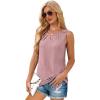 image:imageWIHOLL Womens Tank Tops Loose Fit Casual Sleeveless Tops Keyhole Neck Trendy Summer Tops Flowy Clothes Outfits 2026Lotus Pink