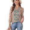 image:imageWIHOLL Womens Tops 34 Length Sleeve V Neck Shirts Dressy Casual Pleated Blouses Fall Vacation Fashion Trendy Clothes1floral Pink