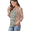 image:imageWIHOLL Womens Tops 34 Length Sleeve V Neck Shirts Dressy Casual Pleated Blouses Fall Vacation Fashion Trendy Clothes1floral Pink