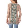 image:imageWIHOLL Womens Tops 34 Length Sleeve V Neck Shirts Dressy Casual Pleated Blouses Fall Vacation Fashion Trendy Clothes1floral Pink