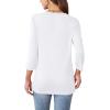 image:imageWIHOLL Womens Tops 34 Length Sleeve V Neck Shirts Dressy Casual Pleated Blouses Fall Vacation Fashion Trendy Clothes1white