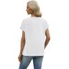 image:imageWIHOLL Womens Tops Dressy Casual Rolled Short Sleeve V Neck T Shirts Summer Business Work Blouses Crepe Texture OutfitsAwhite