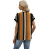 image:imageWIHOLL Womens Tops Dressy Casual Rolled Short Sleeve V Neck T Shirts Summer Business Work Blouses Crepe Texture OutfitsPstriped Polka Dot