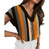 image:imageWIHOLL Womens Tops Dressy Casual Rolled Short Sleeve V Neck T Shirts Summer Business Work Blouses Crepe Texture OutfitsPstriped Polka Dot