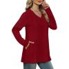 image:imageWIHOLL Womens Tops Fall Fahion 2025 Long Sleeve Shirts Casual Lightweight Tunic Sweaters Fashion Winter Clothing1burgundy