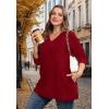 image:imageWIHOLL Womens Tops Fall Fahion 2025 Long Sleeve Shirts Casual Lightweight Tunic Sweaters Fashion Winter Clothing1burgundy