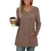 image:imageWIHOLL Womens Tops Fall Fahion 2025 Long Sleeve Shirts Casual Lightweight Tunic Sweaters Fashion Winter Clothing1coffee