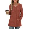 image:imageWIHOLL Womens Tops Fall Fahion 2025 Long Sleeve Shirts Casual Lightweight Tunic Sweaters Fashion Winter Clothing2caramel