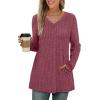 image:imageWIHOLL Womens Tops Fall Fahion 2025 Long Sleeve Shirts Casual Lightweight Tunic Sweaters Fashion Winter Clothing3purple Red