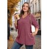 image:imageWIHOLL Womens Tops Fall Fahion 2025 Long Sleeve Shirts Casual Lightweight Tunic Sweaters Fashion Winter Clothing3purple Red