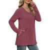 image:imageWIHOLL Womens Tops Fall Fahion 2025 Long Sleeve Shirts Casual Lightweight Tunic Sweaters Fashion Winter Clothing3purple Red