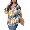 image:imageWIHOLL Womens Tops Fall Fashion Must Have 34 Length Sleeve Shirts Business Casual Outfits Basic Tees1watercolor Floral