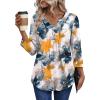 image:imageWIHOLL Womens Tops Fall Fashion Must Have 34 Length Sleeve Shirts Business Casual Outfits Basic Tees1watercolor Floral