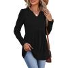 image:imageWIHOLL Womens Tops Long Sleeve Fall Shirts Babydoll Peplum Tops for Women V Neck Tunic Dressy Casual BlousesBlack