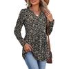 image:imageWIHOLL Womens Tops Long Sleeve Fall Shirts Babydoll Peplum Tops for Women V Neck Tunic Dressy Casual BlousesBlack Floral