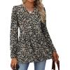 image:imageWIHOLL Womens Tops Long Sleeve Fall Shirts Babydoll Peplum Tops for Women V Neck Tunic Dressy Casual BlousesBlack Floral
