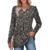 image:imageWIHOLL Womens Tops Long Sleeve Fall Shirts Babydoll Peplum Tops for Women V Neck Tunic Dressy Casual BlousesBlack Floral
