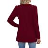 image:imageWIHOLL Womens Tops Long Sleeve Fall Shirts Babydoll Peplum Tops for Women V Neck Tunic Dressy Casual BlousesBurgundy