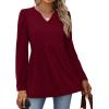 image:imageWIHOLL Womens Tops Long Sleeve Fall Shirts Babydoll Peplum Tops for Women V Neck Tunic Dressy Casual BlousesBurgundy