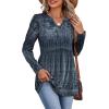 image:imageWIHOLL Womens Tops Long Sleeve Fall Shirts Babydoll Peplum Tops for Women V Neck Tunic Dressy Casual BlousesEthnic Blue