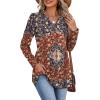 image:imageWIHOLL Womens Tops Long Sleeve Fall Shirts Babydoll Peplum Tops for Women V Neck Tunic Dressy Casual BlousesEthnic Red