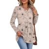 image:imageWIHOLL Womens Tops Long Sleeve Fall Shirts Babydoll Peplum Tops for Women V Neck Tunic Dressy Casual BlousesFloral Beige
