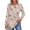 image:imageWIHOLL Womens Tops Long Sleeve Fall Shirts Babydoll Peplum Tops for Women V Neck Tunic Dressy Casual BlousesFloral Beige