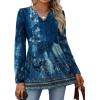 image:imageWIHOLL Womens Tops Long Sleeve Fall Shirts Babydoll Peplum Tops for Women V Neck Tunic Dressy Casual BlousesFloral Blue