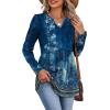 image:imageWIHOLL Womens Tops Long Sleeve Fall Shirts Babydoll Peplum Tops for Women V Neck Tunic Dressy Casual BlousesFloral Blue