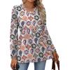 image:imageWIHOLL Womens Tops Long Sleeve Fall Shirts Babydoll Peplum Tops for Women V Neck Tunic Dressy Casual BlousesFloral Colorful