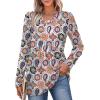 image:imageWIHOLL Womens Tops Long Sleeve Fall Shirts Babydoll Peplum Tops for Women V Neck Tunic Dressy Casual BlousesFloral Colorful