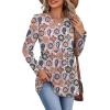 image:imageWIHOLL Womens Tops Long Sleeve Fall Shirts Babydoll Peplum Tops for Women V Neck Tunic Dressy Casual BlousesFloral Colorful