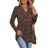 image:imageWIHOLL Womens Tops Long Sleeve Fall Shirts Babydoll Peplum Tops for Women V Neck Tunic Dressy Casual BlousesLittle Flowers