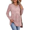 image:imageWIHOLL Womens Tops Long Sleeve Fall Shirts Babydoll Peplum Tops for Women V Neck Tunic Dressy Casual BlousesPink Dots