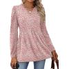 image:imageWIHOLL Womens Tops Long Sleeve Fall Shirts Babydoll Peplum Tops for Women V Neck Tunic Dressy Casual BlousesPink Dots
