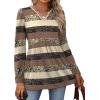 image:imageWIHOLL Womens Tops Long Sleeve Fall Shirts Babydoll Peplum Tops for Women V Neck Tunic Dressy Casual BlousesStriped Brown
